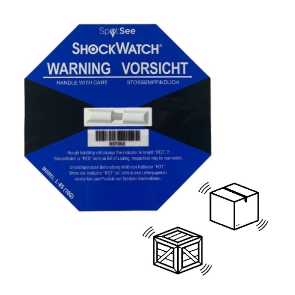 Shockwatch Label Stoßindikator 10G + Warnetikett