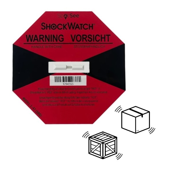 Shockwatch Label Stoßindikator 50G + Warnetikett