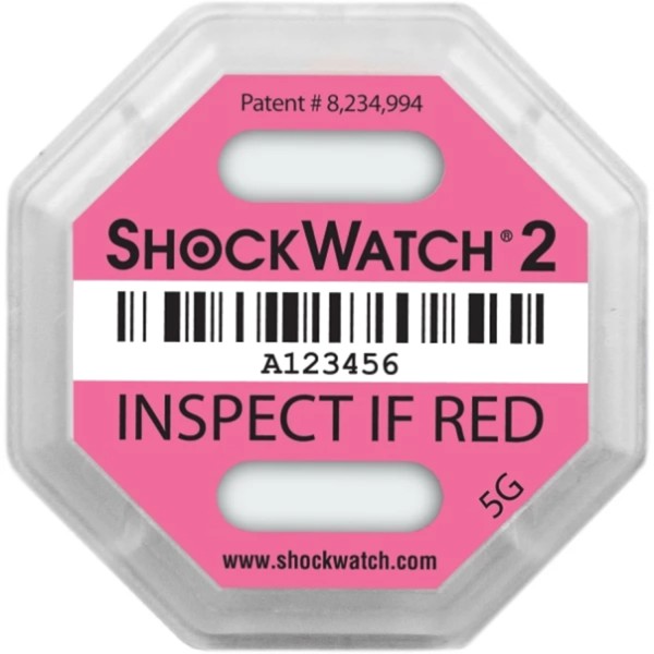 Shockwatch 2 Stoßindikator bis 14 Tonnen / g-Wert 5, pink