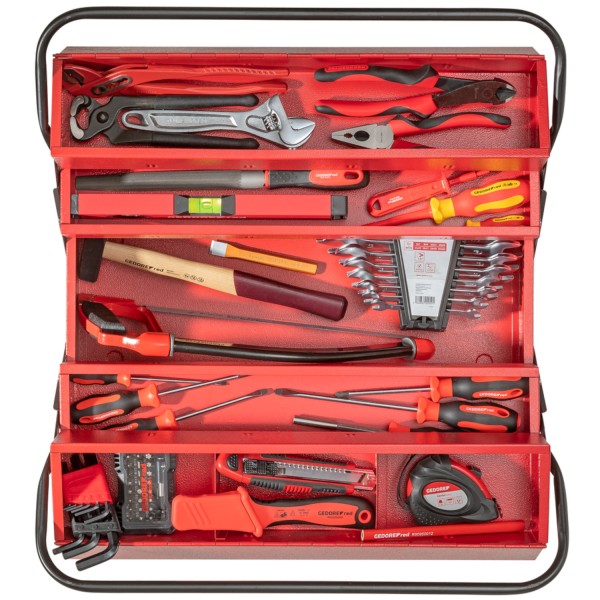 Gedore red Werkzeugkasten mit BASIS Werkzeugset 72-teilig