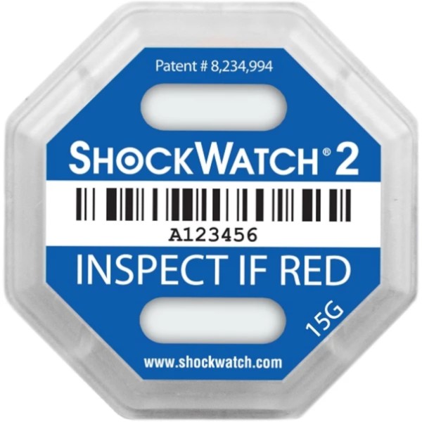 Shockwatch 2 Stoßindikator bis 7 Tonnen / g-Wert 15, blau
