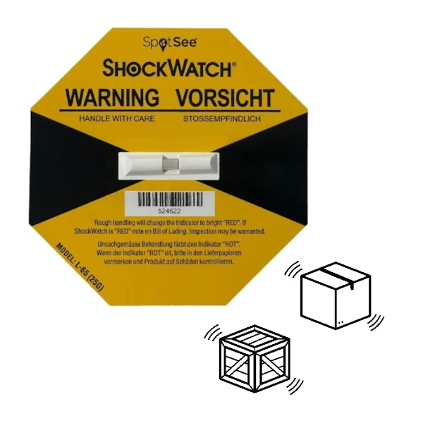 Shockwatch Label Stoßindikator 25G + Warnetikett