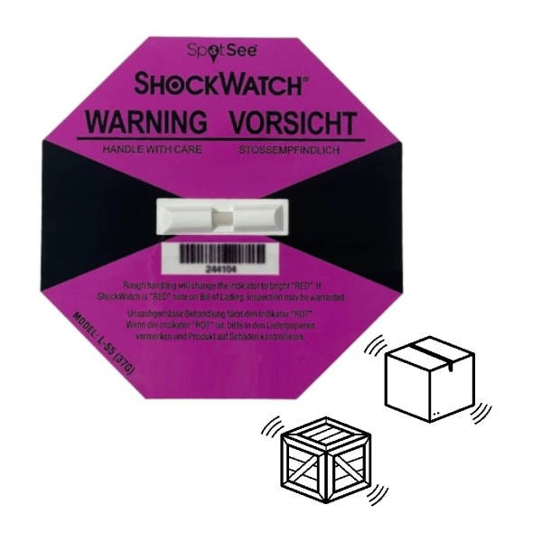 Shockwatch Label Stoßindikator 37G + Warnetikett