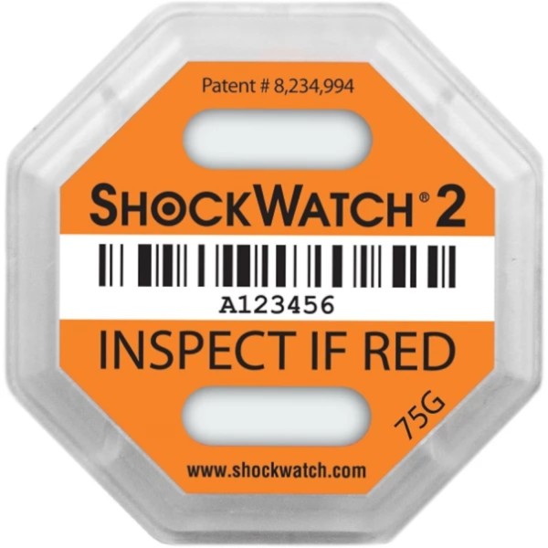 Shockwatch 2 Stoßindikator bis 10 kg / g-Wert 75, orange
