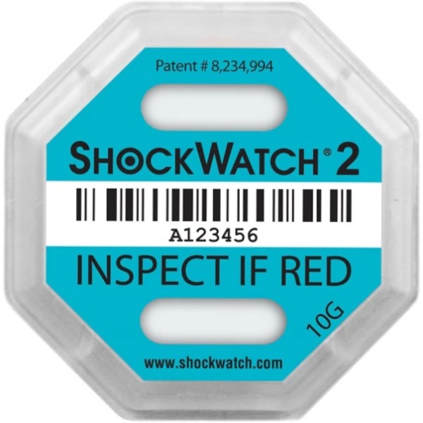 Shockwatch 2 Stoßindikator bis 9 Tonnen / g-Wert 10, türkis