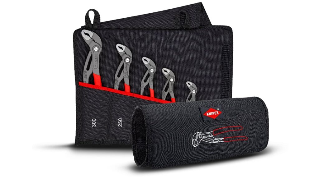 KNIPEX Cobra Zangenset 00 19 55 S5 mit fünf Wasserpumpenzangen in der Rolltasche